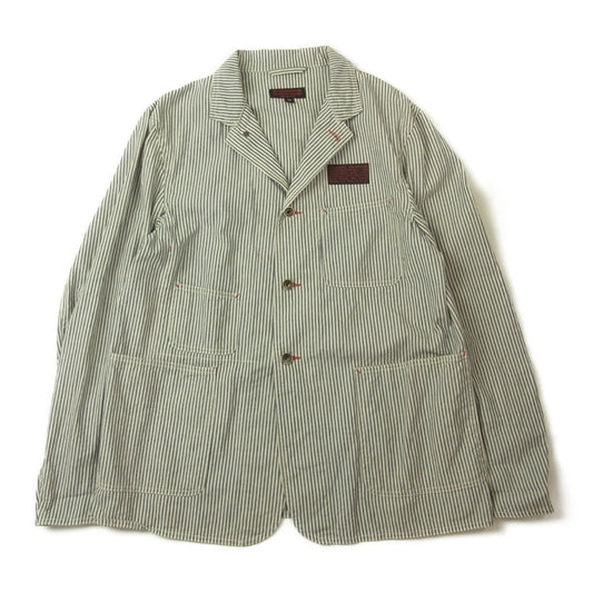 Engineered Garments エンジニアードガーメンツ INTERMEDIATES インターメディエイツ 12SS STUDIO JACKET HICKORY STRIPE ヒッコリースタジオジャケット インディゴブルー系 ホワイト系 M【中古】