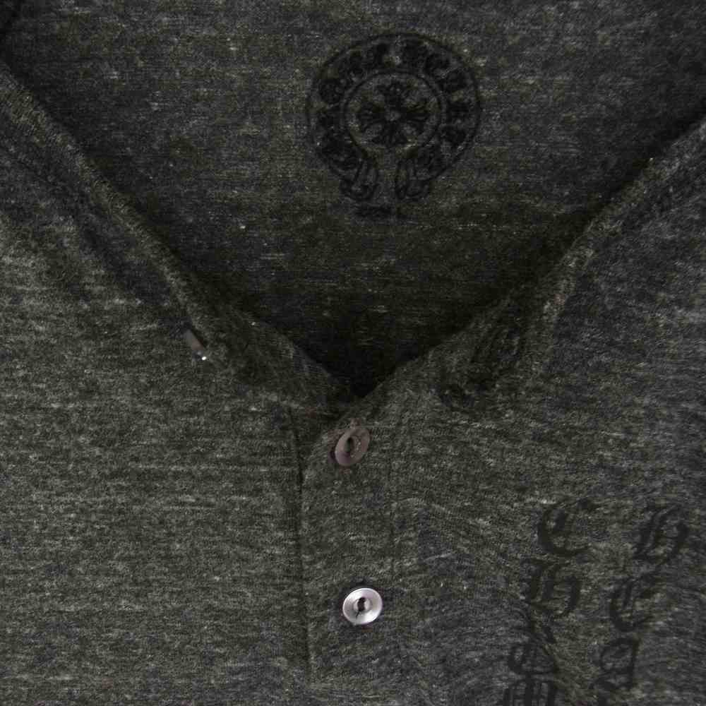 CHROME HEARTS クロムハーツ（原本無） 国内正規品 バックロゴ スター プリント ヘンリーネック 七分袖 ラグラン カットソー Tシャツ グレー系 L【中古】