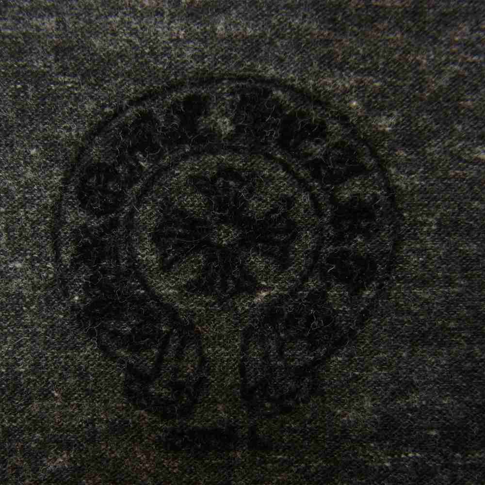 CHROME HEARTS クロムハーツ（原本無） 国内正規品 バックロゴ スター プリント ヘンリーネック 七分袖 ラグラン カットソー Tシャツ グレー系 L【中古】