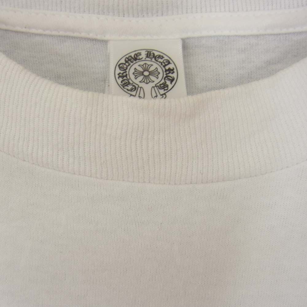 CHROME HEARTS クロムハーツ（原本無） 国内正規品 スクロールラベル CHプラス クロスプリント ポケット付き 半袖 Tシャツ ホワイト系 M【中古】