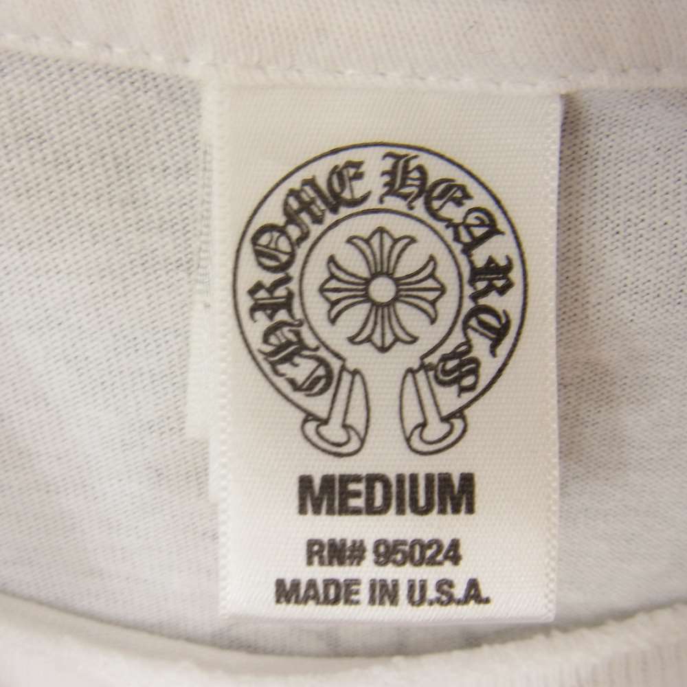 CHROME HEARTS クロムハーツ（原本無） 国内正規品 スクロールラベル CHプラス クロスプリント ポケット付き 半袖 Tシャツ ホワイト系 M【中古】