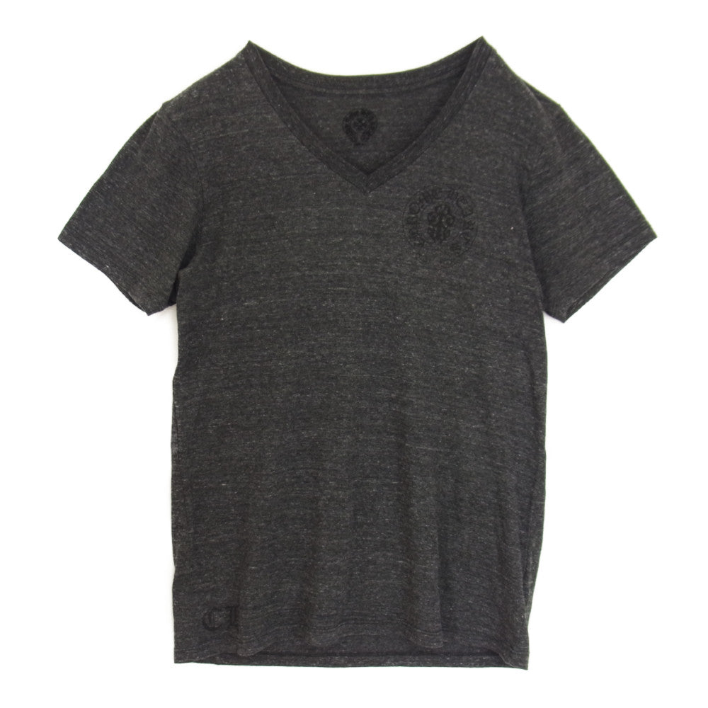 CHROME HEARTS クロムハーツ（原本無） 国内正規品 星条旗 ホースシュー ダガー プリント Vネック 半袖 Tシャツ グレー系 XL【中古】
