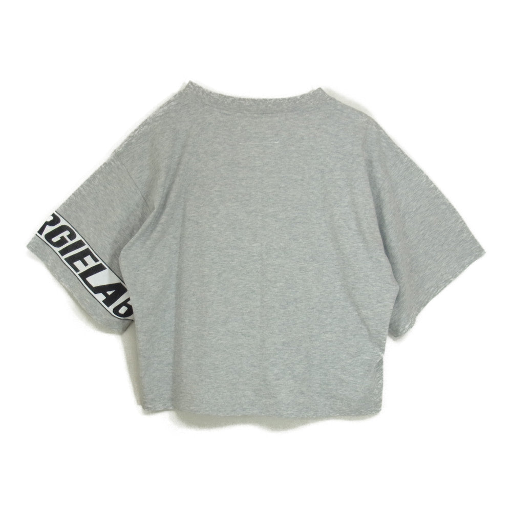 MAISON MARGIELA メゾンマルジェラ 21SS S52GC0176 S23588 858 MM6 エムエムシックス モトクロス ロゴ クロップド Tシャツ カットソー  グレー系 XS【美品】【中古】