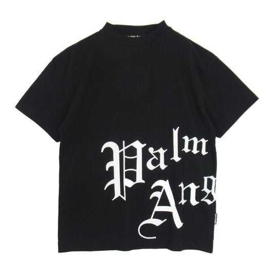 PALM ANGELS パームエンジェルス PMAA001S20413006 SIDE NEW GOTHIC TEE ロゴプリント 半袖 Tシャツ カットソー ブラック系 M【中古】