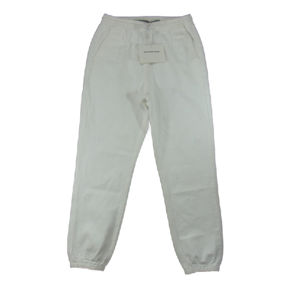 Alexander Wang アレキサンダーワン JOGGER TONAL EMB ロゴ ジョガー トラック パンツ ホワイト系 XS【中古】