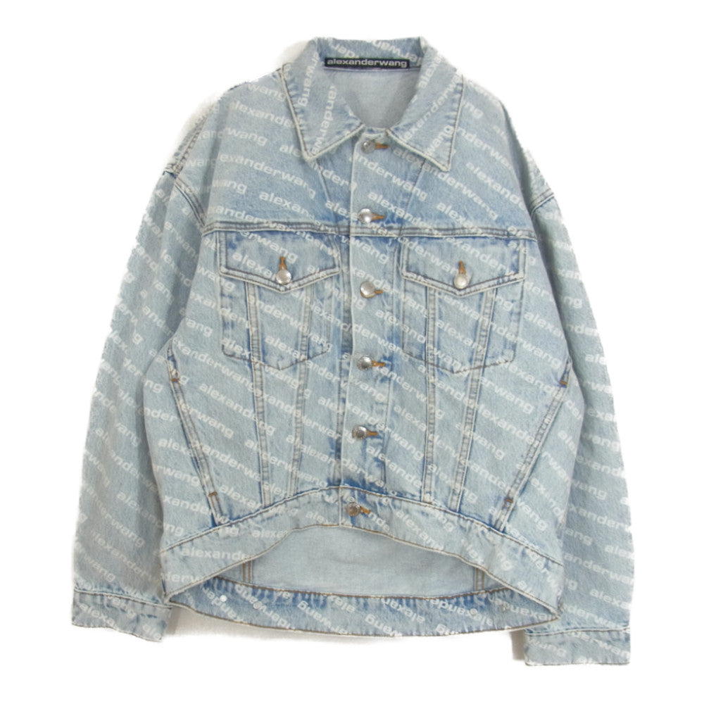 Alexander Wang アレキサンダーワン Falling Back ロゴ クロップド デニム ジャケット インディゴブルー系 S【美品】【中古】