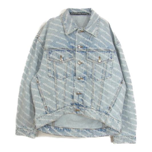 Alexander Wang アレキサンダーワン Falling Back ロゴ クロップド デニム ジャケット インディゴブルー系 S【美品】【中古】