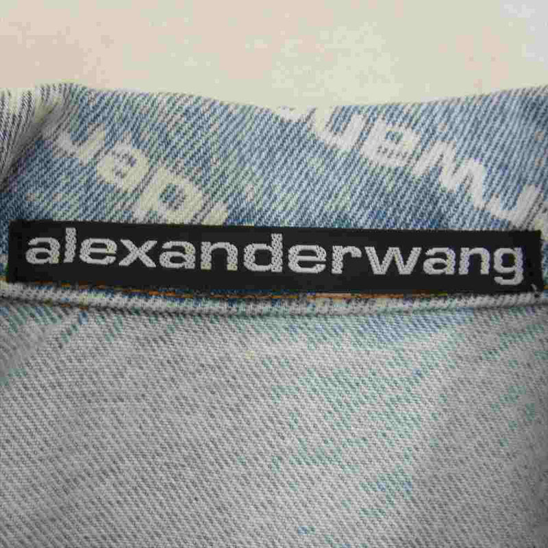 Alexander Wang アレキサンダーワン Falling Back ロゴ クロップド デニム ジャケット インディゴブルー系 S【美品】【中古】