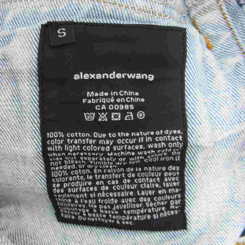 Alexander Wang アレキサンダーワン Falling Back ロゴ クロップド デニム ジャケット インディゴブルー系 S【美品】【中古】