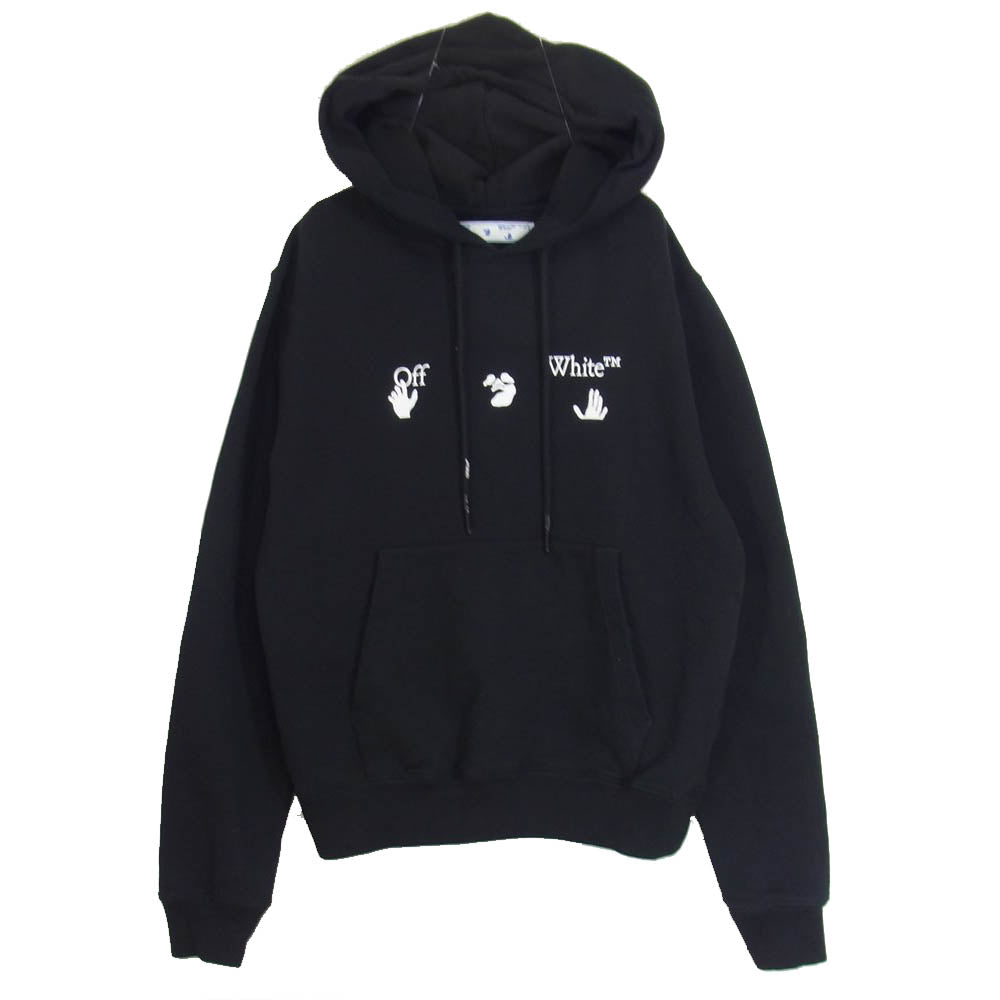 OFF-WHITE オフホワイト OMBB034E20FlE002 HAND OFF LOGO ハンド オフ ロゴパーカー フーディ ブラック系 S【中古】