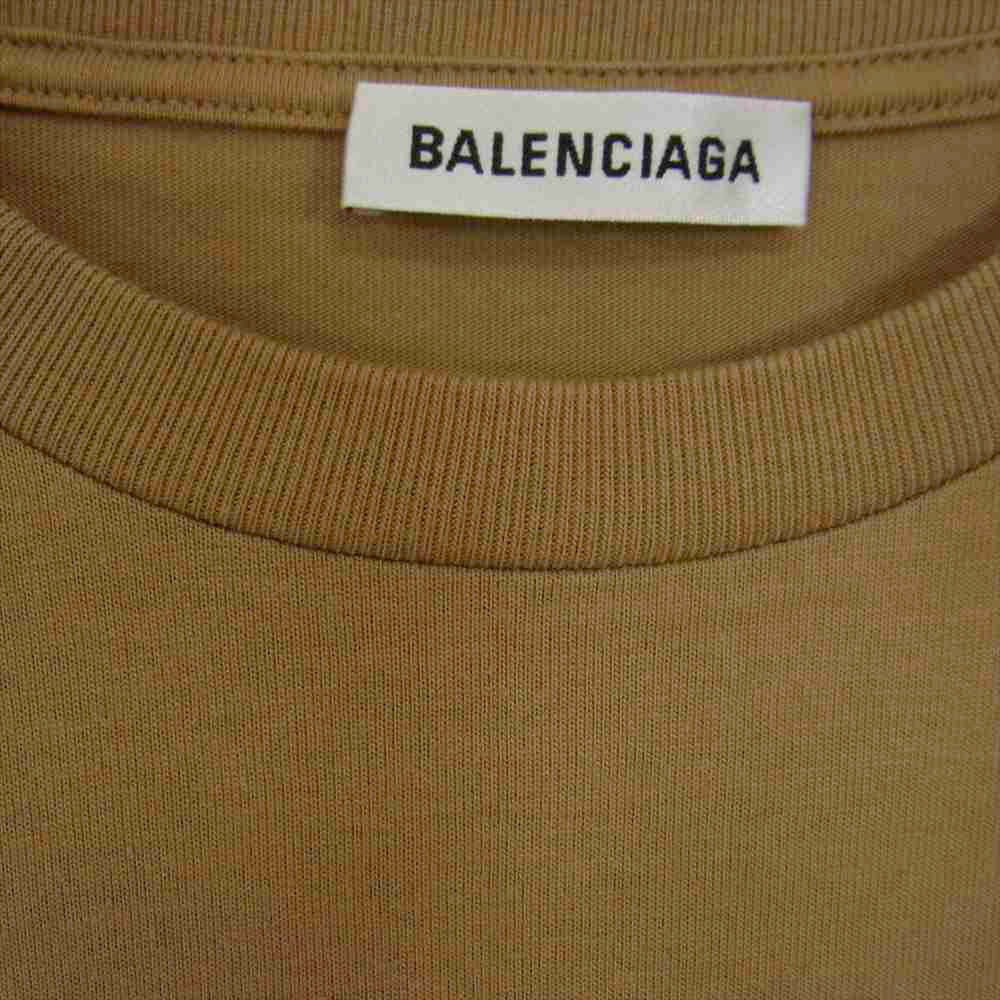 BALENCIAGA バレンシアガ 594599 TGV60 ジャパンタグ ロゴプリント 半袖 Tシャツ カットソー  ブラウン系 S【中古】