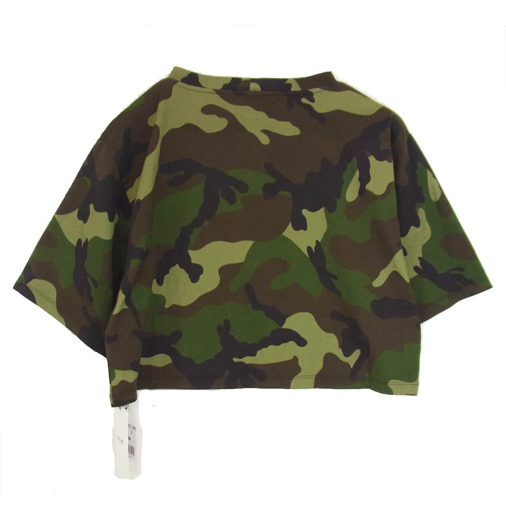 CELINE セリーヌ 2X761503P ロゴプリント クロップド カモ 半袖 Tシャツ カットソー カーキ系 S【新古品】【未使用】【中古】