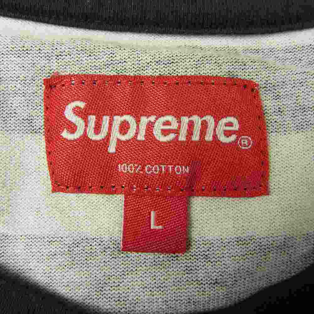 Supreme シュプリーム 22SS Reverse Stripe S/S リバース ストライプ Tシャツ ブラック系 ブラウン系 L【新古品】【未使用】【中古】