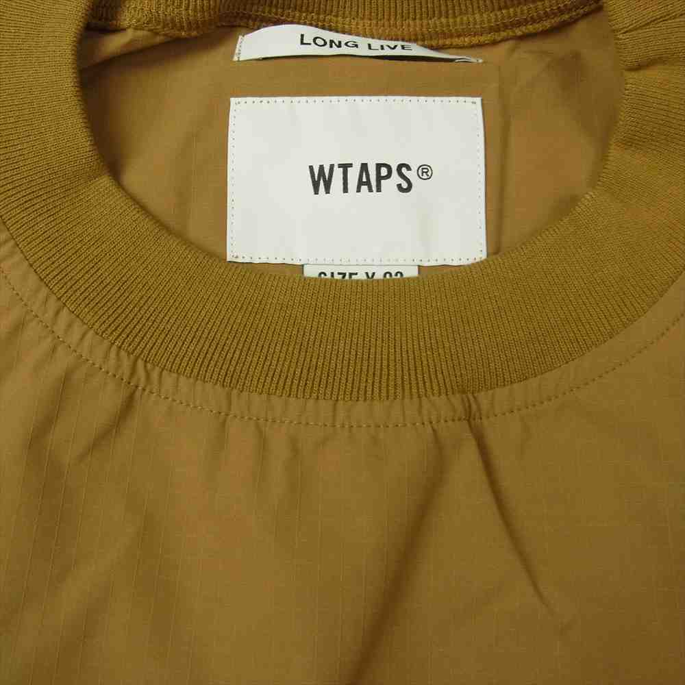 WTAPS ダブルタップス 22SS 221BRDT-SHM04 Smock L/S poly ripstop 2WAY ストレッチ リップストップ クルーネック プルオーバー シャツ ベージュ系 3【新古品】【未使用】【中古】