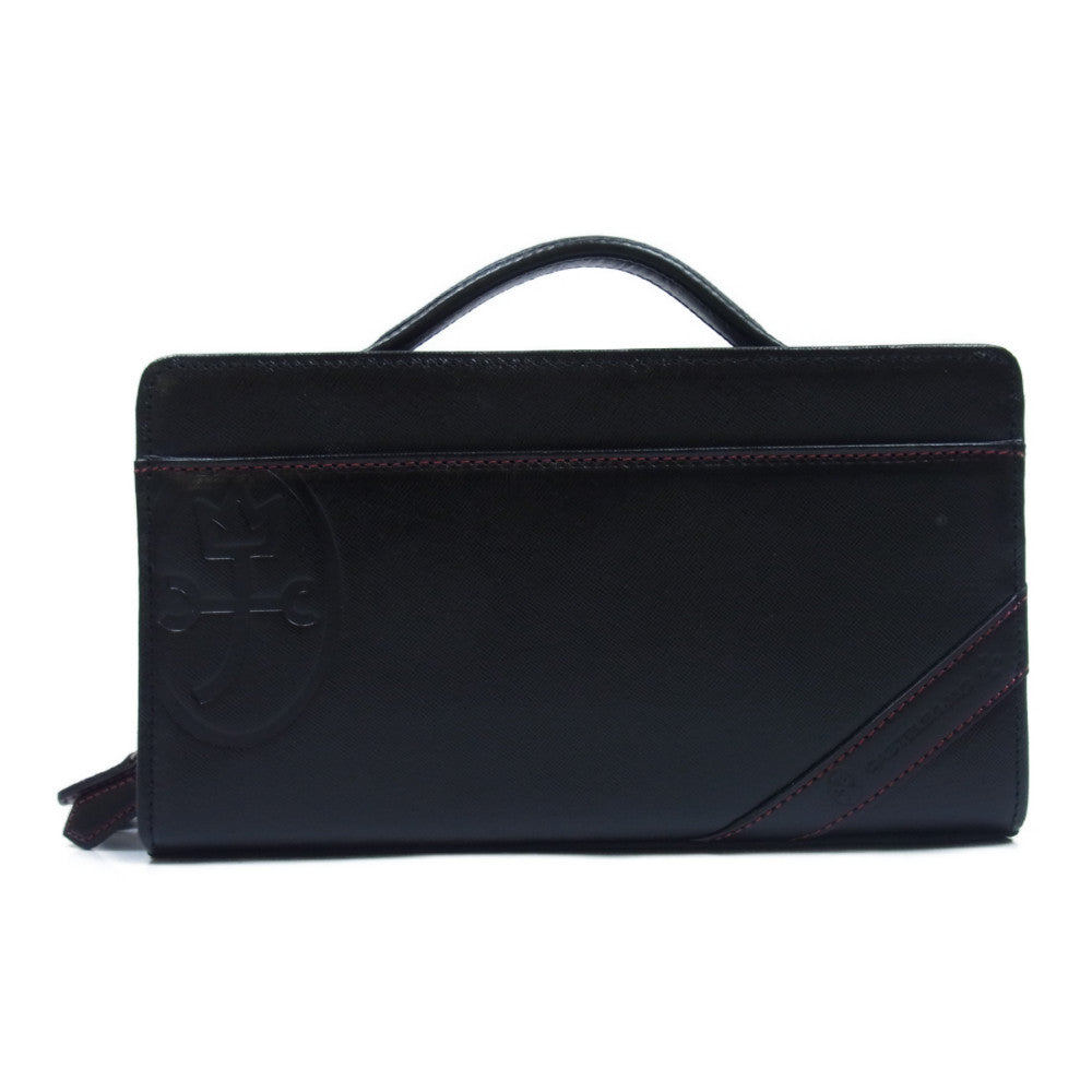 カステルバジャック 071202 レザー セカンド バッグ ブラック系【新古品】【未使用】【中古】