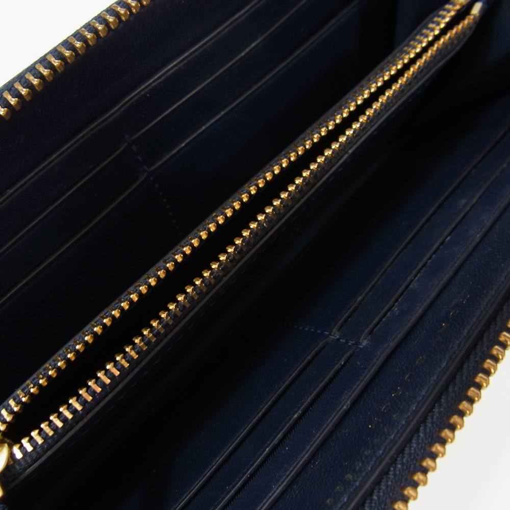 Tory Burch トリーバーチ パテントレザー ペギー ザ ピッグ ブタ 豚 コンチネンタル ウォレット オフホワイト系【中古】