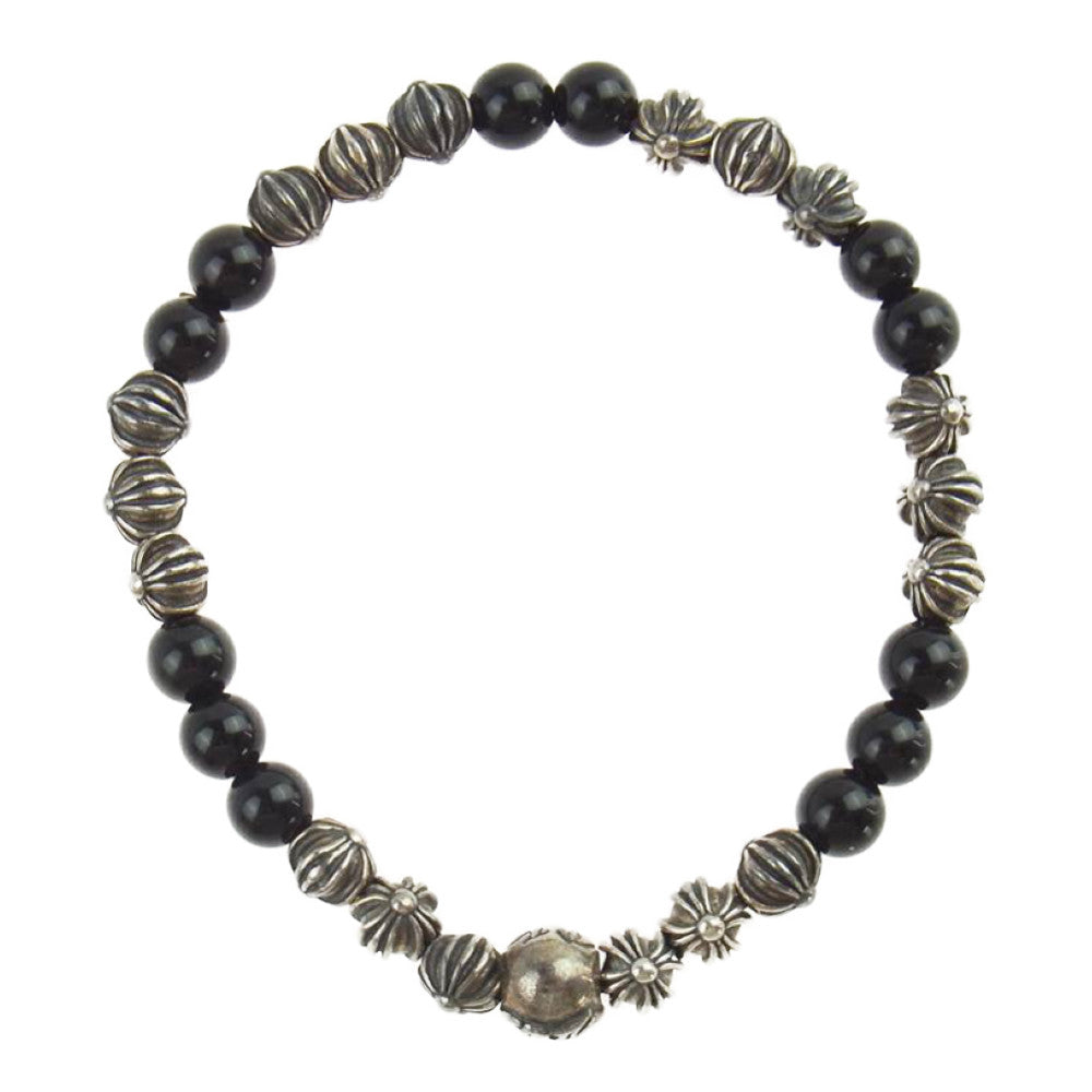 CHROME HEARTS クロムハーツ（原本無） BEAD 6mm ビーズ ブレスット シルバー系 ブラック系【中古】