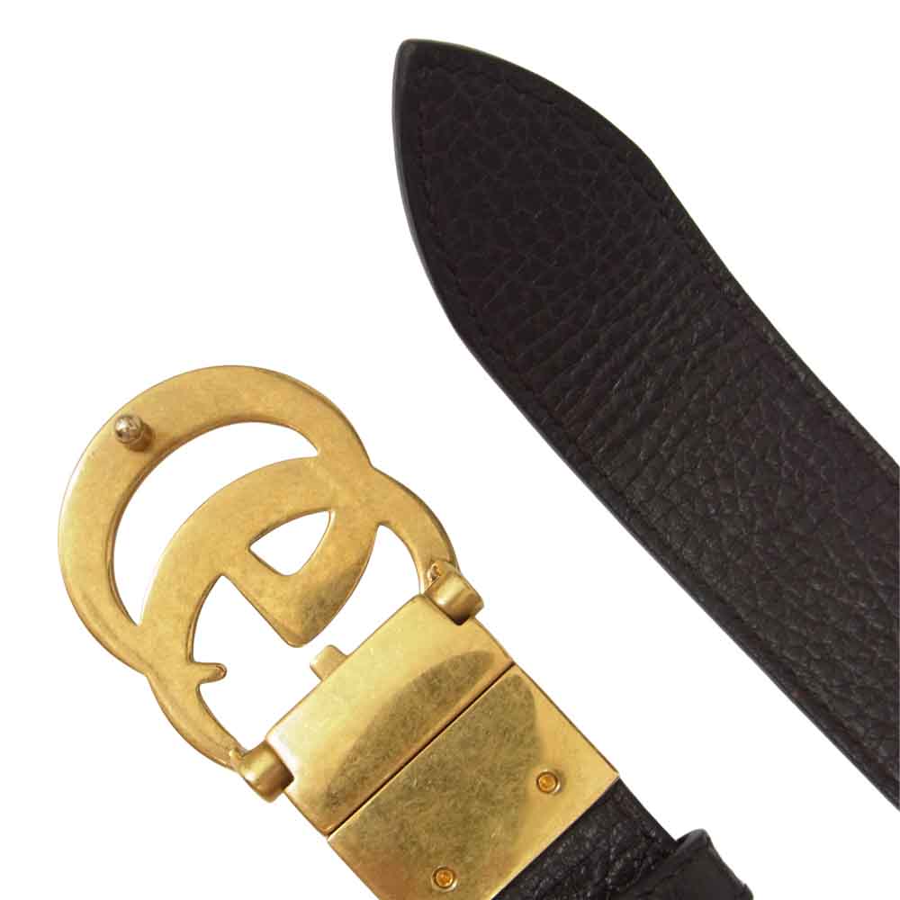 GUCCI グッチ 643847 CAO2T 1062 ダブルGバックル リバーシブル レザー ベルト ブラウン系【中古】