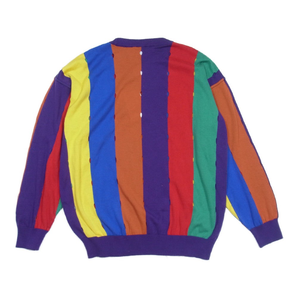 Versus ヴェルサス GIANNI VERSACE ジャンニヴェルサーチェ ストライプ ニット セーター マルチカラー系 34【極上美品】【中古】