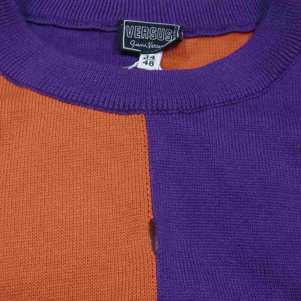 Versus ヴェルサス GIANNI VERSACE ジャンニヴェルサーチェ ストライプ ニット セーター マルチカラー系 34【極上美品】【中古】