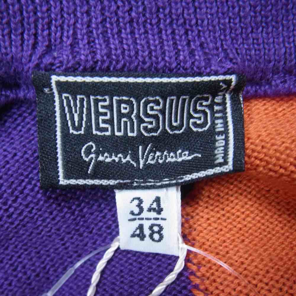 Versus ヴェルサス GIANNI VERSACE ジャンニヴェルサーチェ ストライプ ニット セーター マルチカラー系 34【極上美品】【中古】