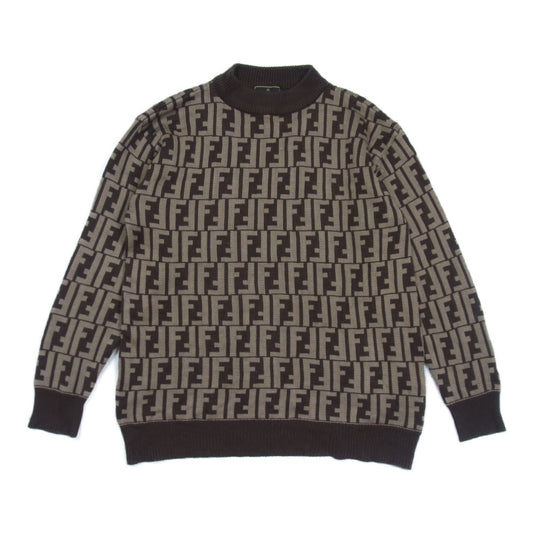 FENDI フェンディ ズッカ柄 ハイネック ニット セーター ブラウン系 表記無し【中古】