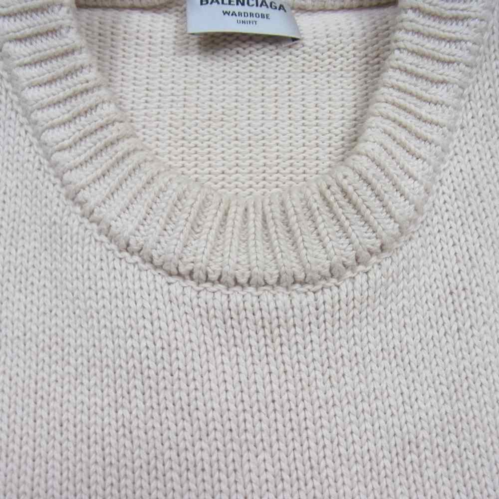 BALENCIAGA バレンシアガ 683303 SPORTY B スポーティ ロゴ刺繍 ニット セーター アイボリー系 XS【中古】