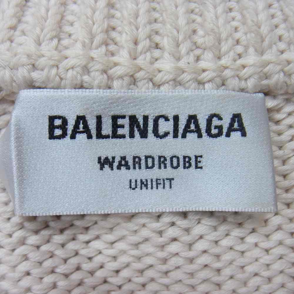 BALENCIAGA バレンシアガ 683303 SPORTY B スポーティ ロゴ刺繍 ニット セーター アイボリー系 XS【中古】