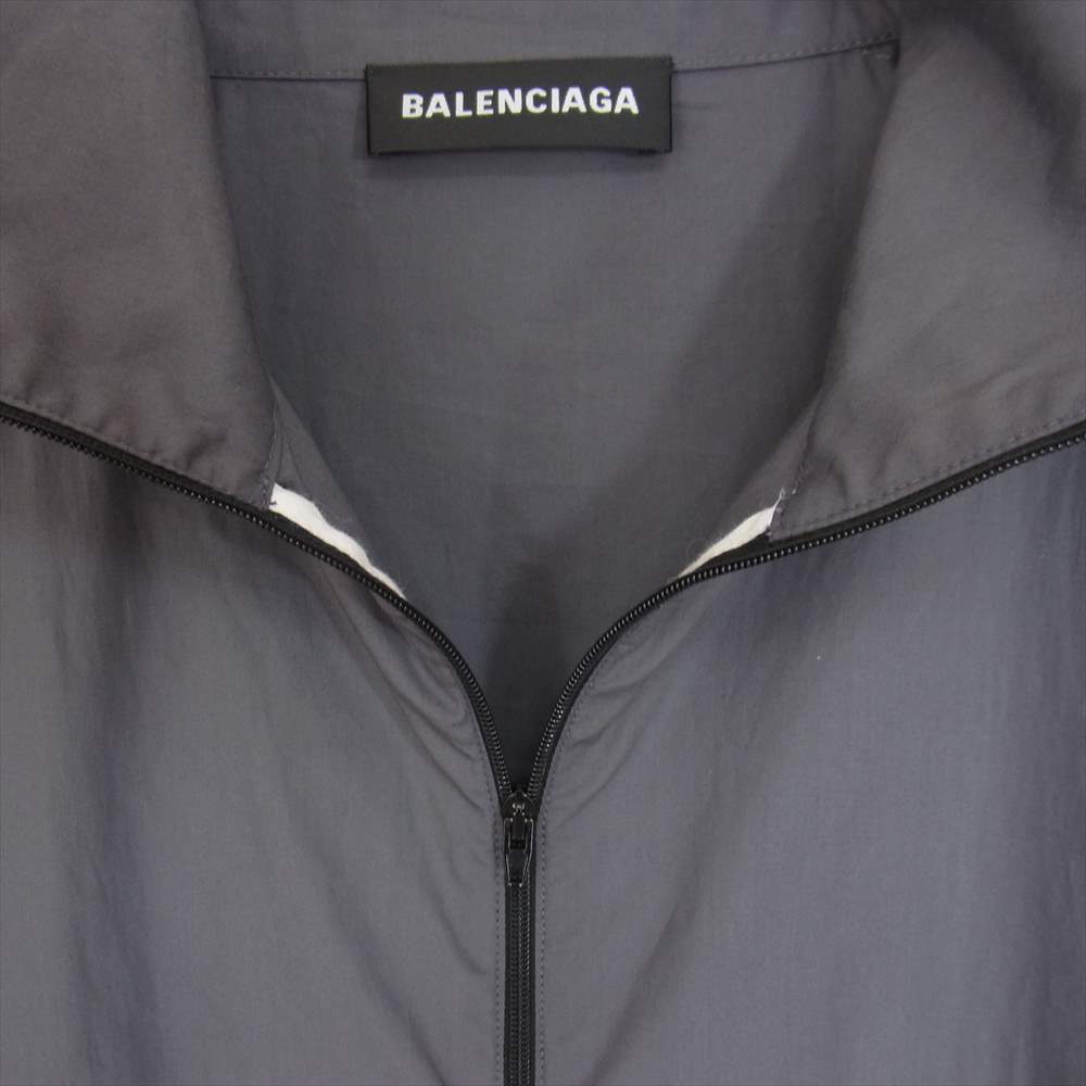 BALENCIAGA バレンシアガ 国内正規品 508901 TWB13 ロゴ ポプリンシャツ トラックジャケット グレー系 38【中古】