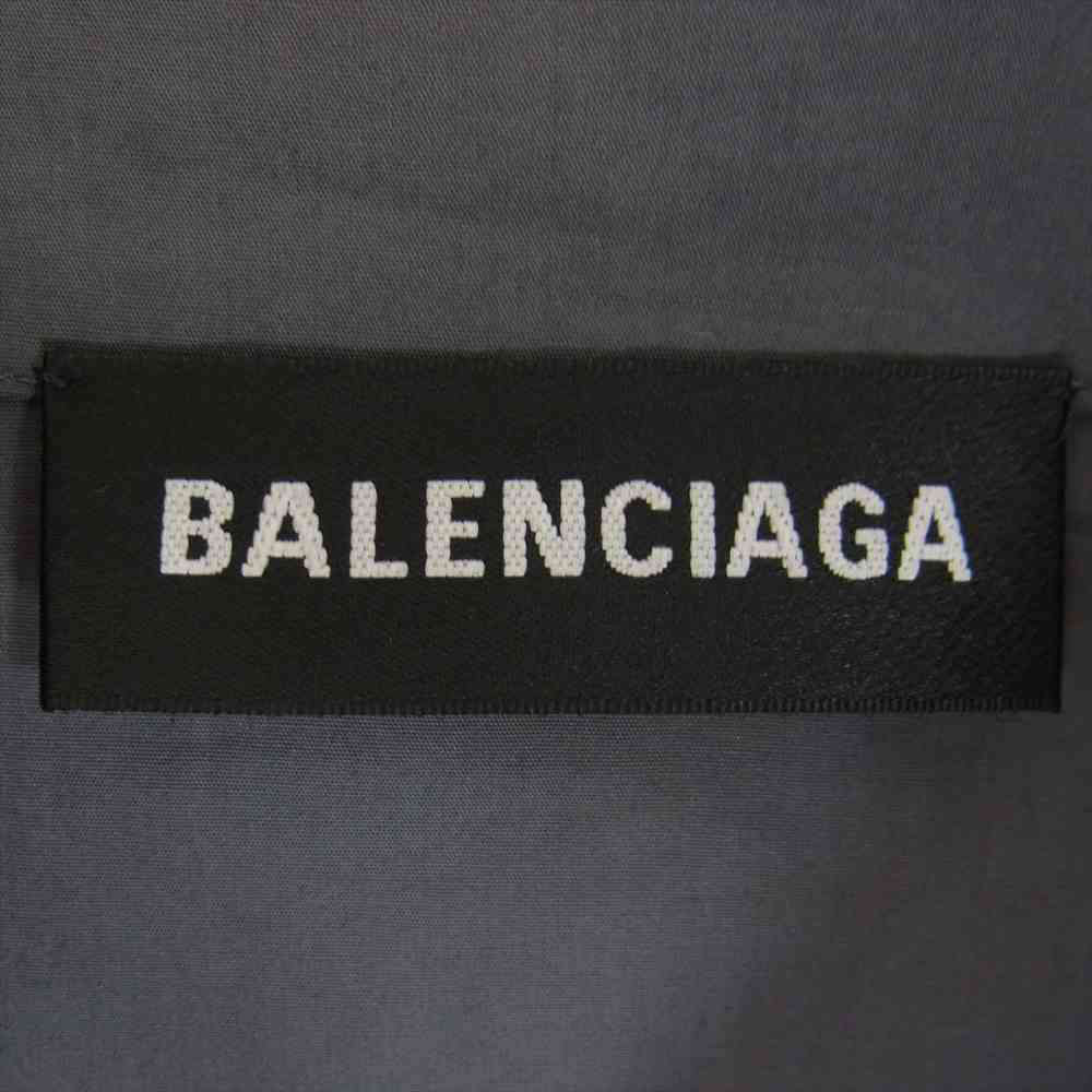 BALENCIAGA バレンシアガ 国内正規品 508901 TWB13 ロゴ ポプリンシャツ トラックジャケット グレー系 38【中古】