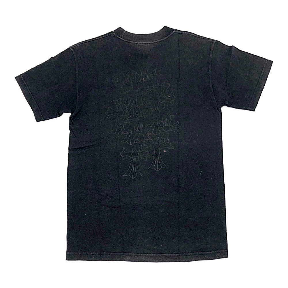 CHROME HEARTS クロムハーツ（原本無） バック セメタリー クロス プリント ポケット Tシャツ ブラック系 S【中古】
