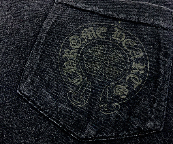 CHROME HEARTS クロムハーツ（原本無） バック セメタリー クロス プリント ポケット Tシャツ ブラック系 S【中古】