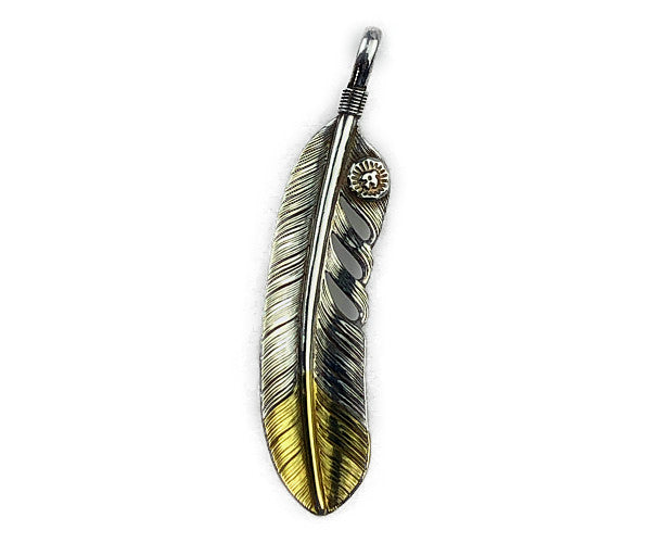 WINGROCK ウィングロック K18 先金 フェザー ペンダントトップ シルバー系【中古】