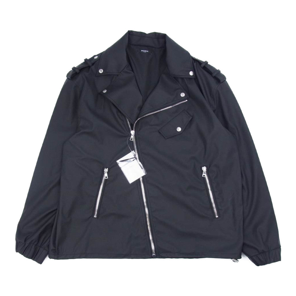 BALMAIN バルマン TG095XC03 GIACCA BIKER ジャッカ バイカー ジャケット ブラック系 52【中古】