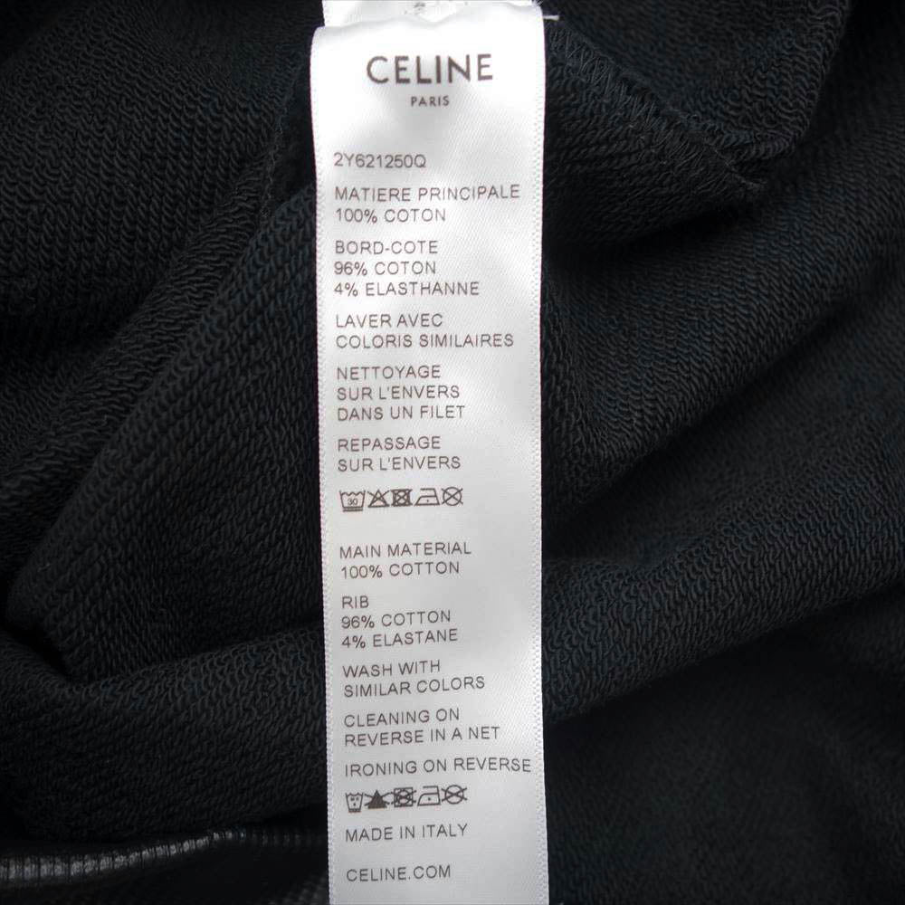 CELINE セリーヌ 国内正規品 LVMH 2Y621250Q ラミネーテッドフリース オーバーサイズ ジップフーディ ブラック系 L【中古】