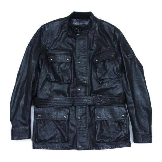BELSTAFF ベルスタッフ 71050527 TRIALMASTER PANTHER JACKET レザー バイカージャケット ブラック系 44【美品】【中古】