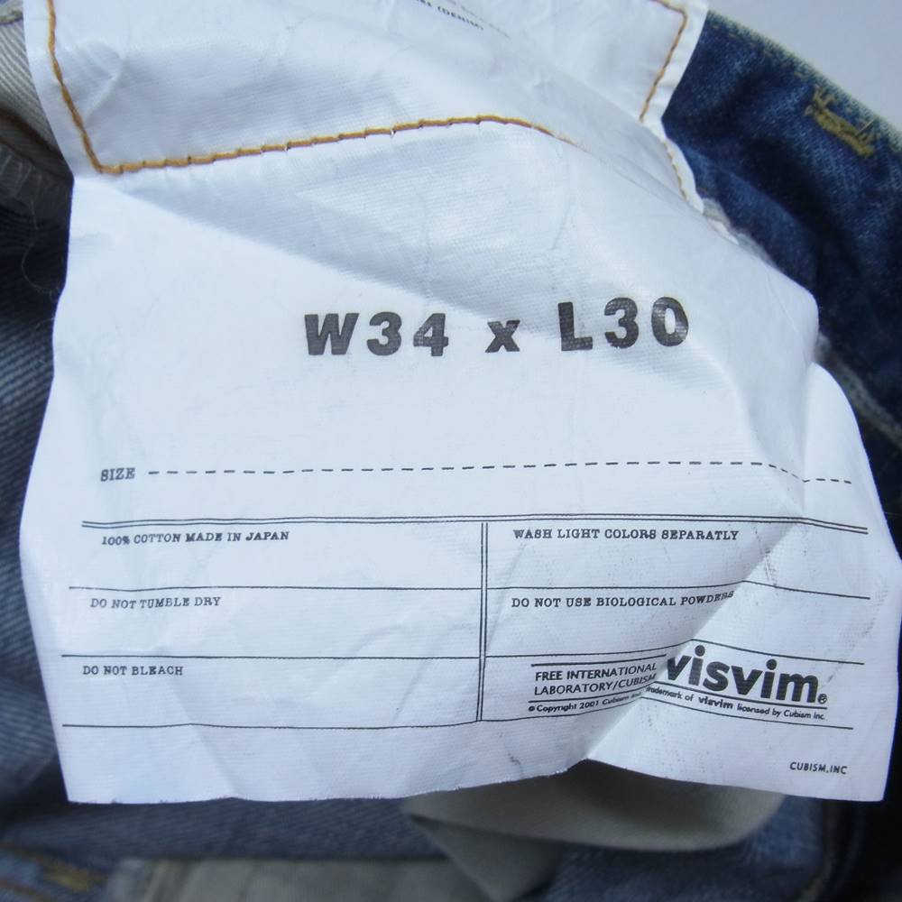 VISVIM ビズビム 18SS 0118105005026 DAMAGED-14 デニムパンツ インディゴブルー系 34【中古】