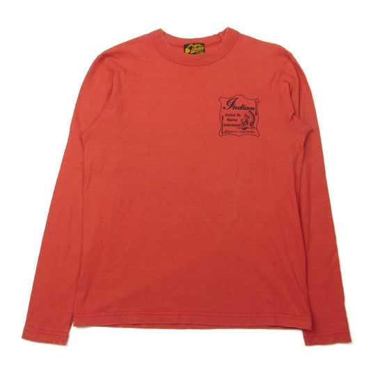 東洋エンタープライズ INDIAN インディアン プリント ロングスリーブ Tシャツ カットソー  レッド系 S【中古】