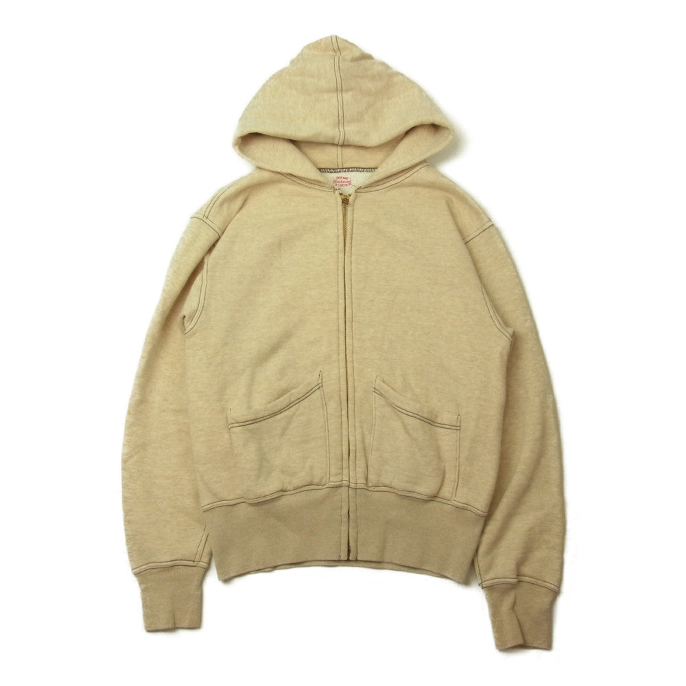 CUSHMAN クッシュマン フルジップ スウェット パーカー ベージュ系 M【中古】