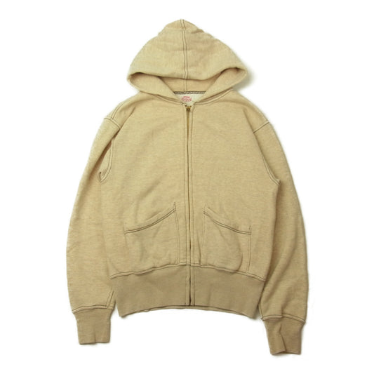 CUSHMAN クッシュマン フルジップ スウェット パーカー ベージュ系 M【中古】