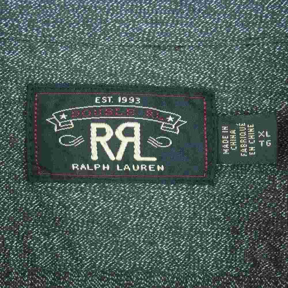 RRL ダブルアールエル 長袖 ワーク シャツ ごま塩 コットン 中国製 グレー系 XL【美品】【中古】
