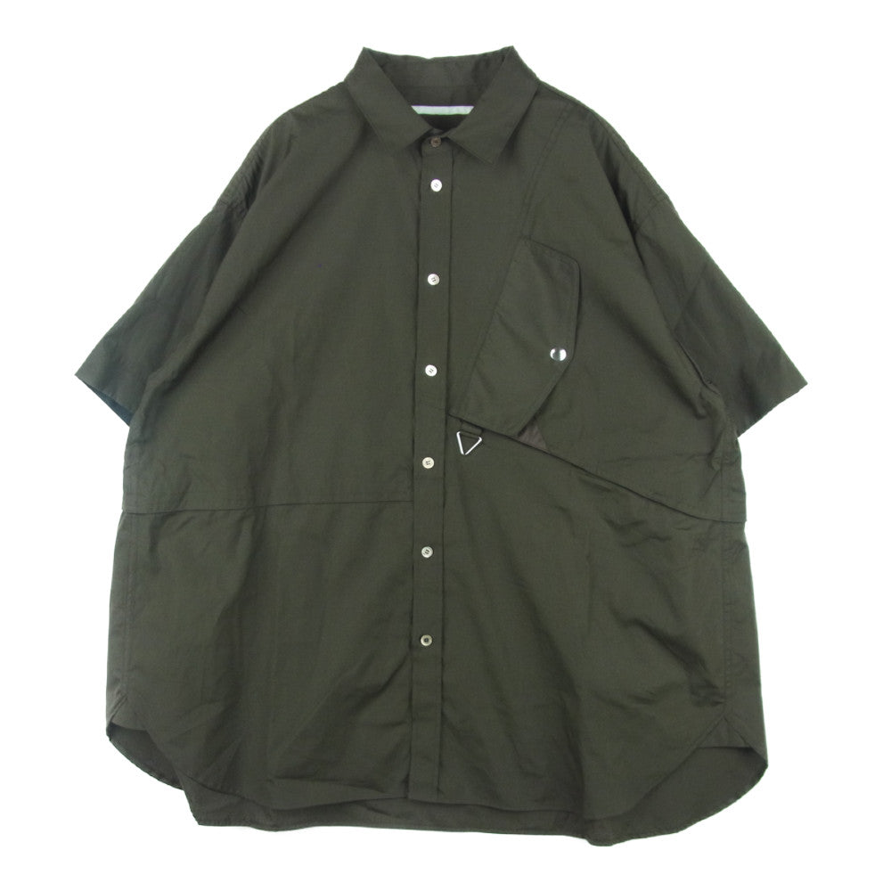 タム 22SS 22S0022 T.T S/S SHIRT 半袖 シャツ コットン 日本製 カーキ系 2【中古】