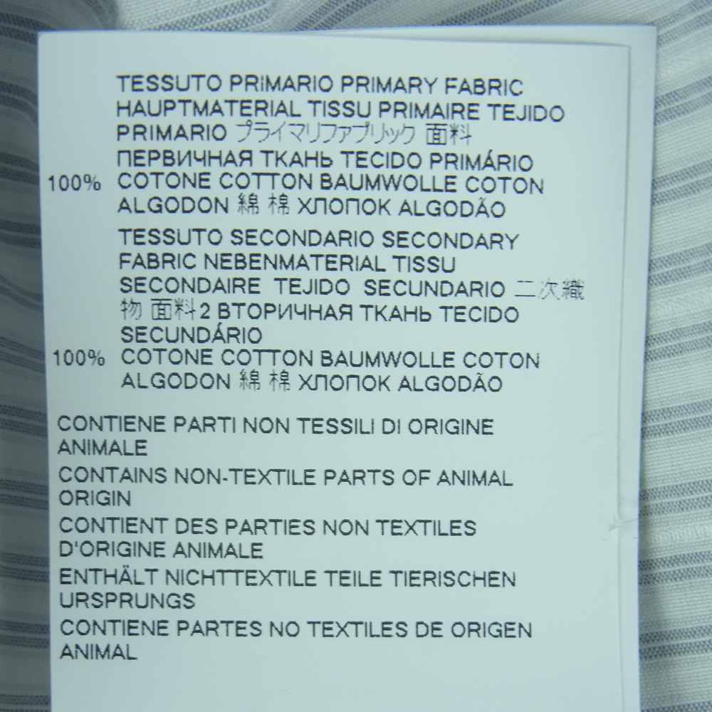 MAISON MARGIELA メゾンマルジェラ 国内正規品 ジャパンタグ S50DL0462 S53767 バンドカラー ダブルカフス 長袖 シャツ グレー系 ホワイト系 42【中古】