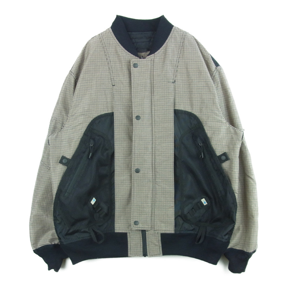 JUNYA WATANABE COMME des GARCONS MAN ジュンヤワタナベコムデギャルソンマン 22SS WI-J101 Karrimor カリマー ラミーナイロン先染チェック リュックドッキング リバーシブル ブルゾン ジャケット ブラウン系 グレー系 L【美品】【中古】