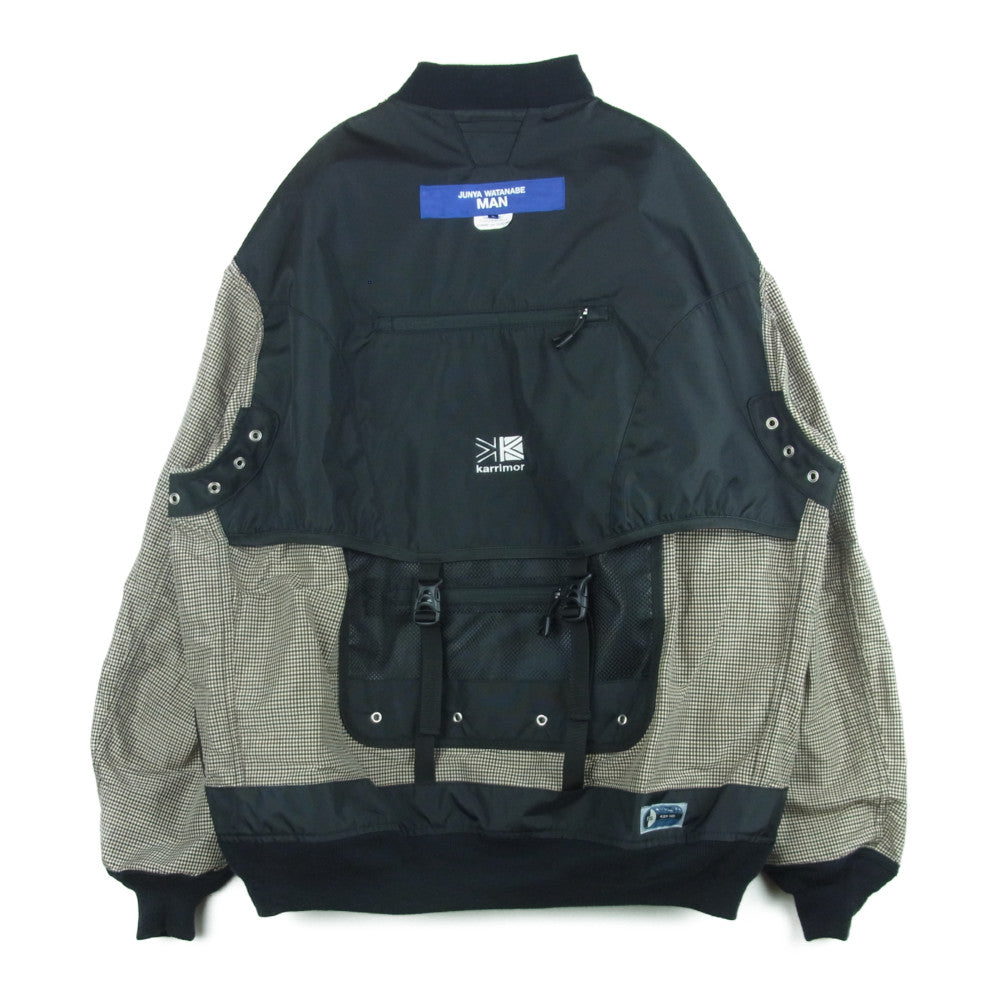 JUNYA WATANABE COMME des GARCONS MAN ジュンヤワタナベコムデギャルソンマン 22SS WI-J101 Karrimor カリマー ラミーナイロン先染チェック リュックドッキング リバーシブル ブルゾン ジャケット ブラウン系 グレー系 L【美品】【中古】