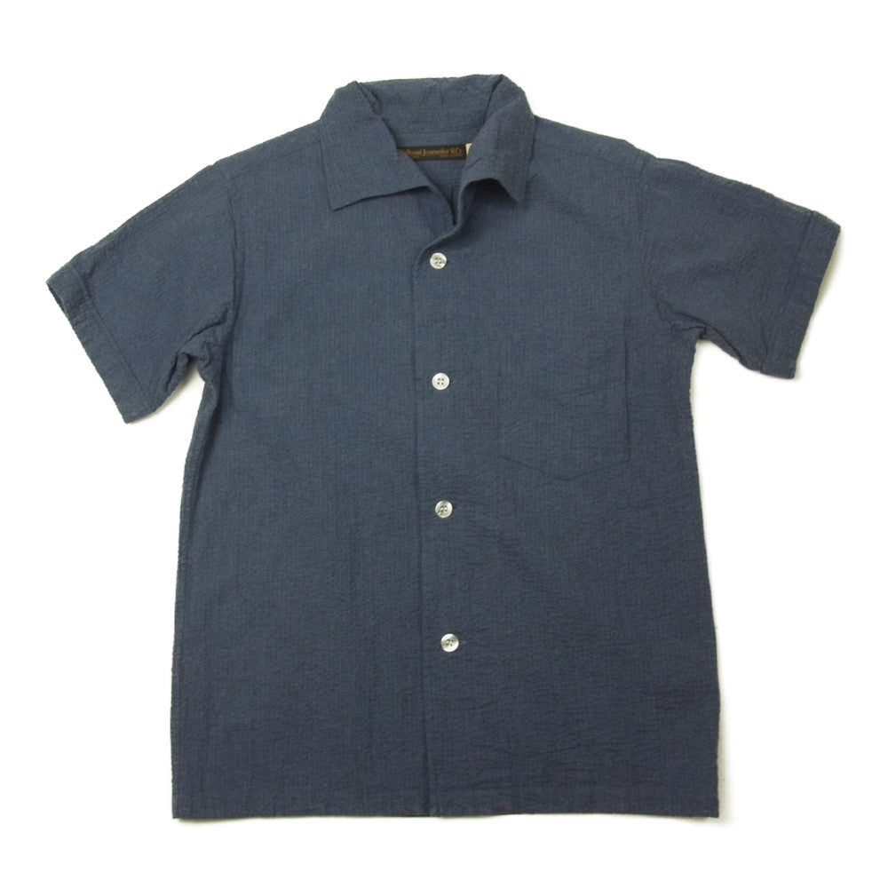 FULLCOUNT フルカウント Italian Collar Resort Shirts イタリアンカラー リゾート シャツ ネイビー系 36【中古】