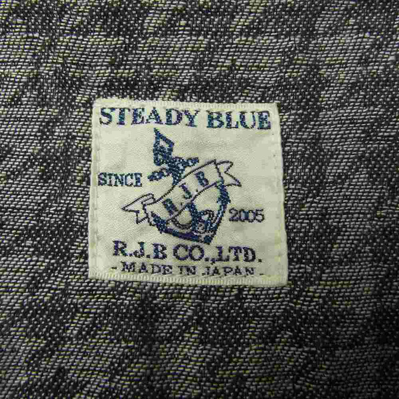 R.J.B アールジェイビー STEADY BLUE フラットヘッド 2重織り シャンブレー ワーク 長袖シャツ インディゴブルー系 38【中古】