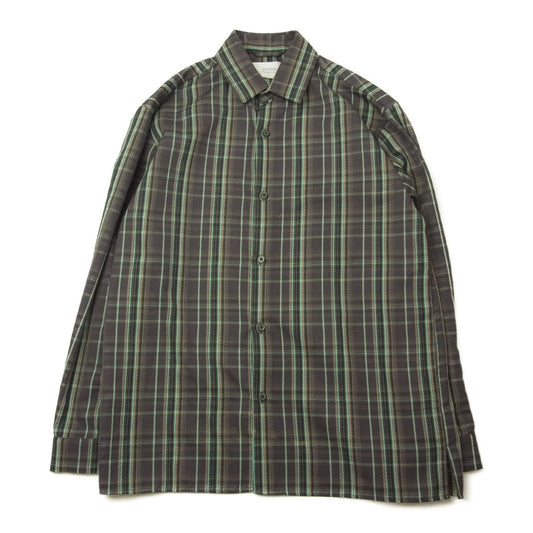 STUDIOUS ステュディオス 108600003 レーヨン混 チェック 長袖 シャツ ネイビー系 2【美品】【中古】