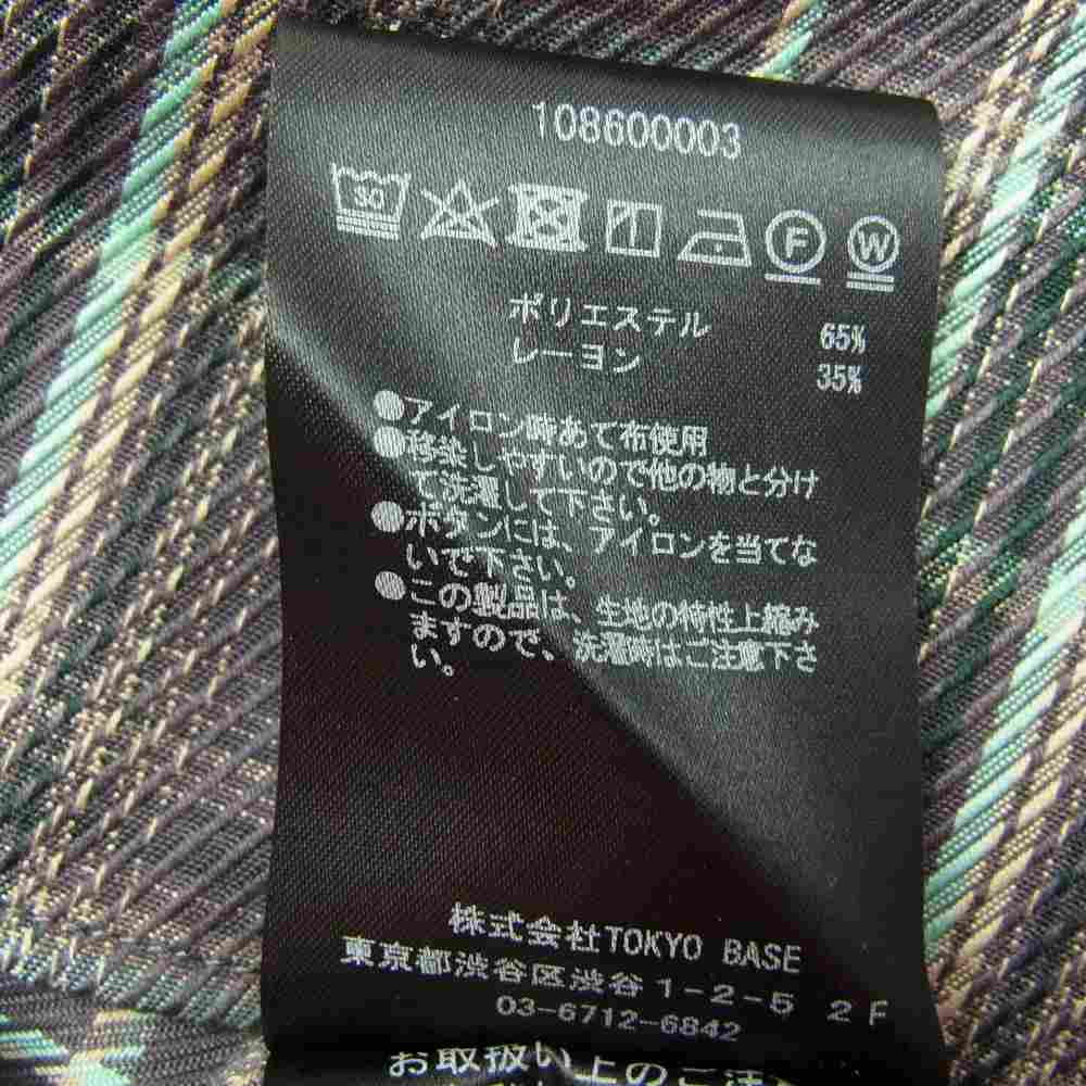 STUDIOUS ステュディオス 108600003 レーヨン混 チェック 長袖 シャツ ネイビー系 2【美品】【中古】