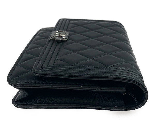 CHANEL シャネル ボーイシャネル チェーン ショルダー ウォレット ブラック系【中古】